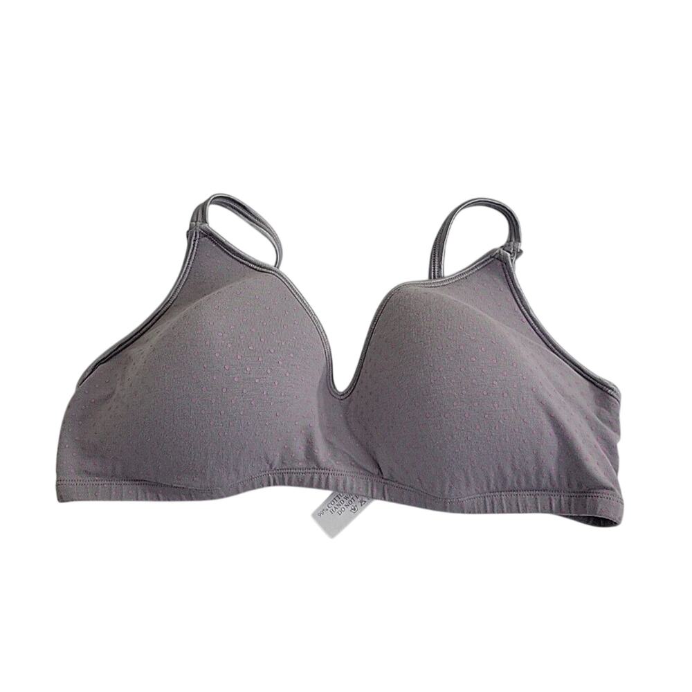 Dynabelly Purple Polka Dot Padded Molded‎ Cup Underwire Nursing Bra Size 36C